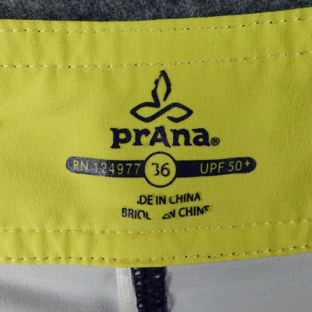 Prana Board Shorts Men's 36 Ikat Stripe Blue Purple Stretch